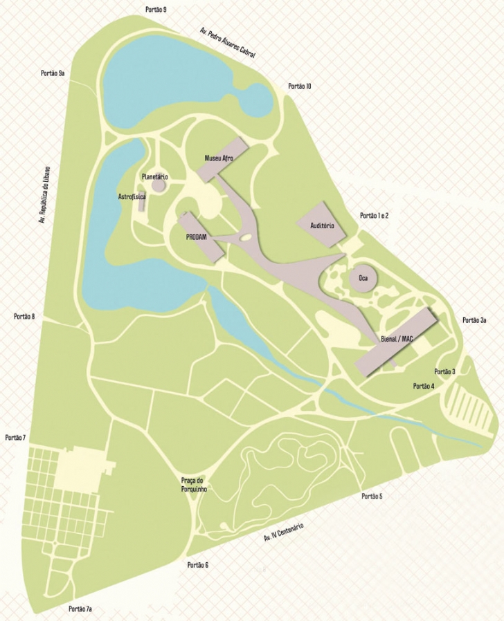 Mapa do Parque do Ibirapuera